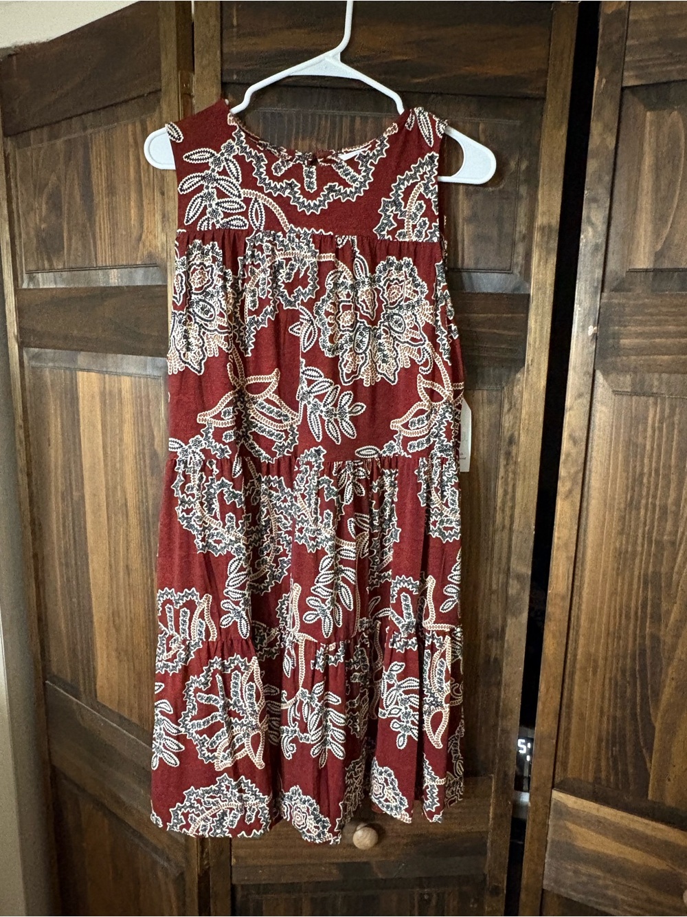 Time and Tru Rust Floral Midi Dress